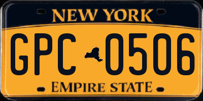 NY license plate GPC0506