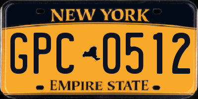 NY license plate GPC0512