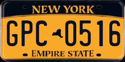 NY license plate GPC0516
