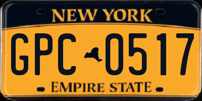NY license plate GPC0517