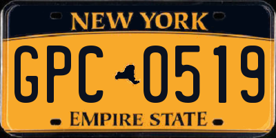 NY license plate GPC0519