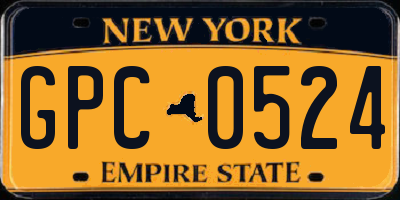 NY license plate GPC0524