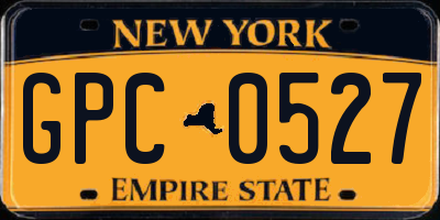 NY license plate GPC0527