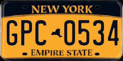 NY license plate GPC0534