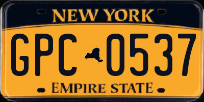 NY license plate GPC0537