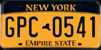 NY license plate GPC0541