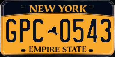 NY license plate GPC0543