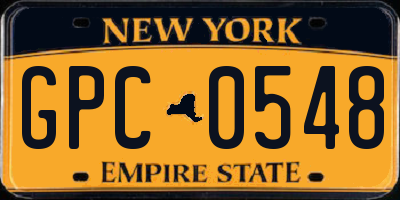 NY license plate GPC0548
