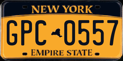 NY license plate GPC0557