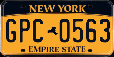 NY license plate GPC0563