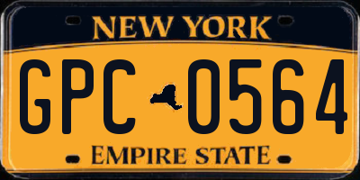 NY license plate GPC0564