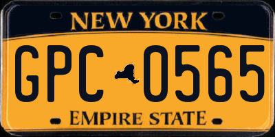 NY license plate GPC0565