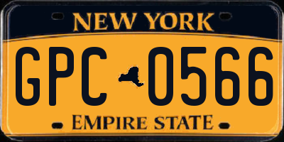 NY license plate GPC0566