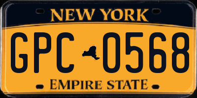 NY license plate GPC0568