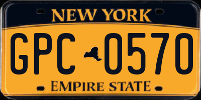 NY license plate GPC0570