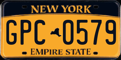 NY license plate GPC0579