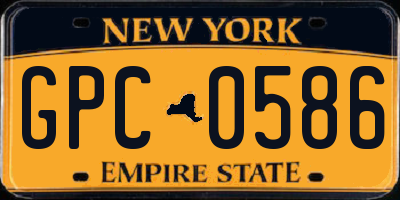 NY license plate GPC0586