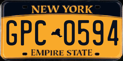 NY license plate GPC0594