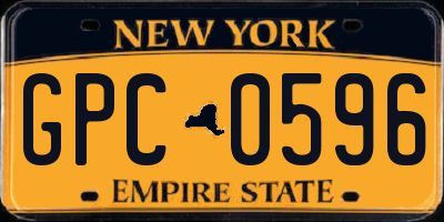 NY license plate GPC0596