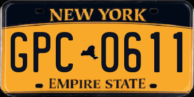 NY license plate GPC0611