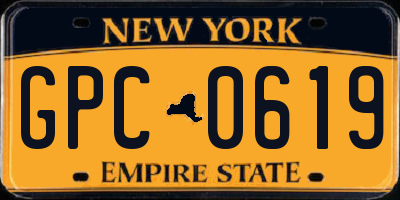 NY license plate GPC0619