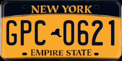 NY license plate GPC0621
