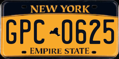 NY license plate GPC0625