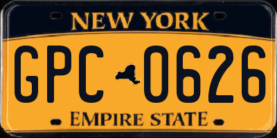 NY license plate GPC0626