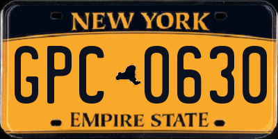 NY license plate GPC0630