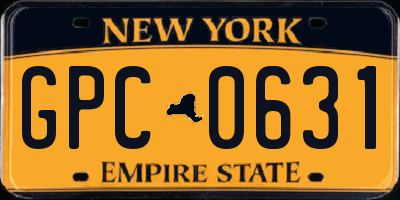 NY license plate GPC0631