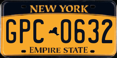 NY license plate GPC0632