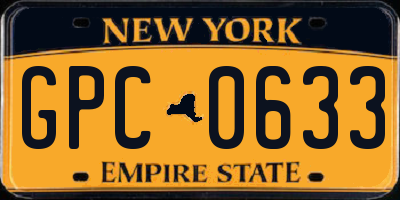 NY license plate GPC0633