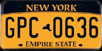 NY license plate GPC0636