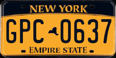 NY license plate GPC0637