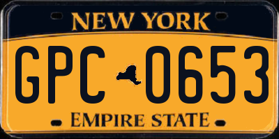 NY license plate GPC0653