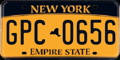 NY license plate GPC0656