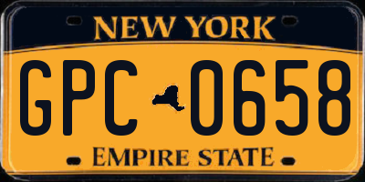 NY license plate GPC0658