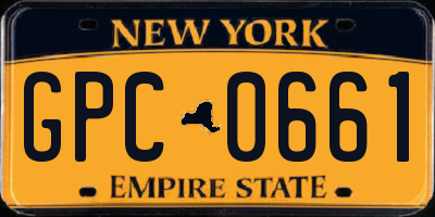 NY license plate GPC0661