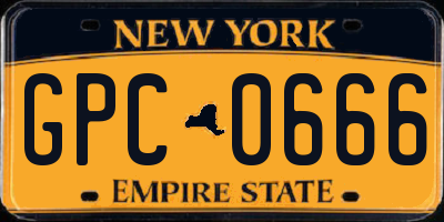 NY license plate GPC0666