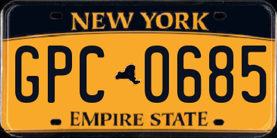 NY license plate GPC0685
