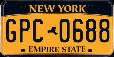 NY license plate GPC0688