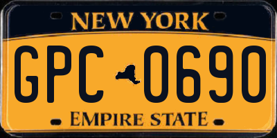 NY license plate GPC0690