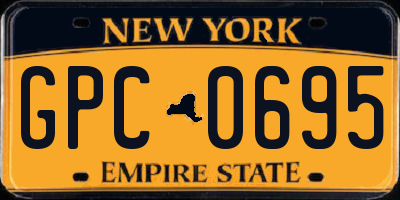 NY license plate GPC0695