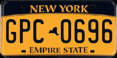 NY license plate GPC0696
