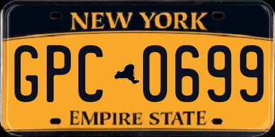 NY license plate GPC0699