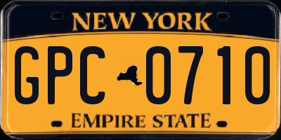NY license plate GPC0710