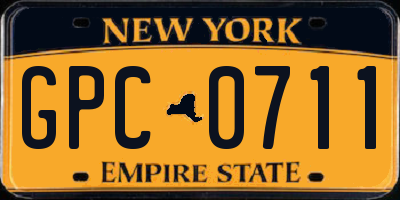 NY license plate GPC0711