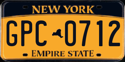 NY license plate GPC0712
