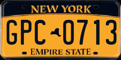 NY license plate GPC0713