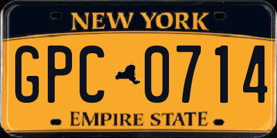 NY license plate GPC0714